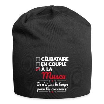 Musculation - Pas le temps pour tes conneries - Bonnet en jersey - noir - Devant