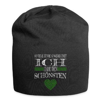 tierschutz hundeliebhaber hundeportrait lady - Jersey-Beanie - Schwarz - Vorne