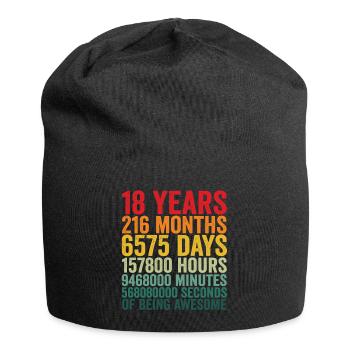 18. Geburtstag 18 Jahre 216 Monate 6575 Tage - Jersey-Beanie - Schwarz - Vorne