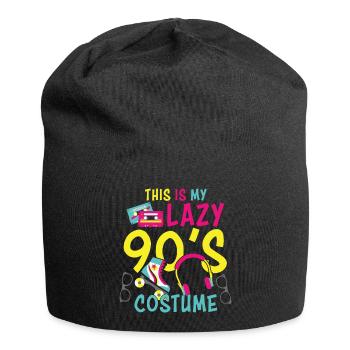 90er Jahre Neunziger Mottoparty Retro - Jersey-Beanie - Schwarz - Vorne