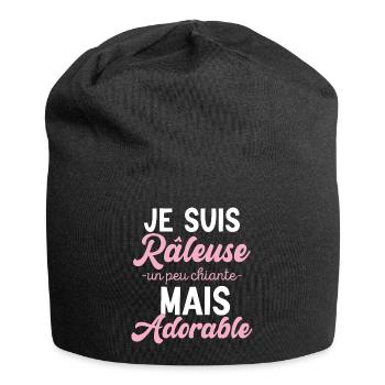 Râleuse Mais Adorable Cadeau Humour Personnalisé - Bonnet en jersey - noir - Devant