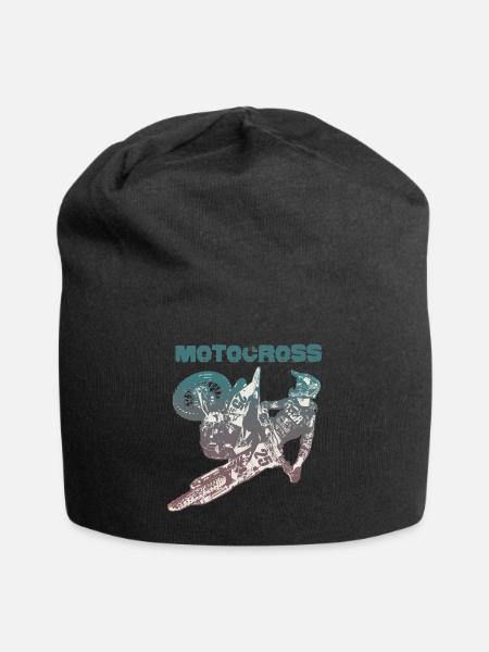 Motocross moto cross biker - Bonnet en jersey - noir