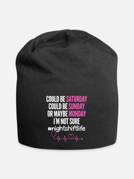 Krankenschwester Nachtschicht - Jersey-Beanie - Schwarz