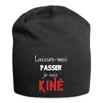 laisse-moi passer je suis kiné - Bonnet en jersey - noir - Devant