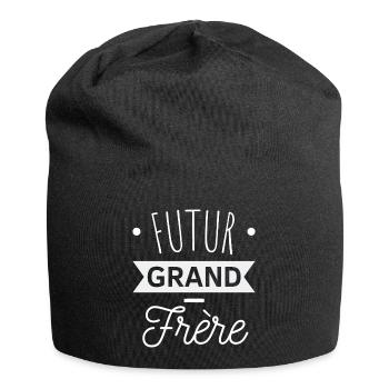 T shirt grand frère futur grand-frère cadeau - Bonnet en jersey - noir - Devant