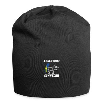 Angeln Schweden Angel - Jersey-Beanie - Schwarz - Vorne
