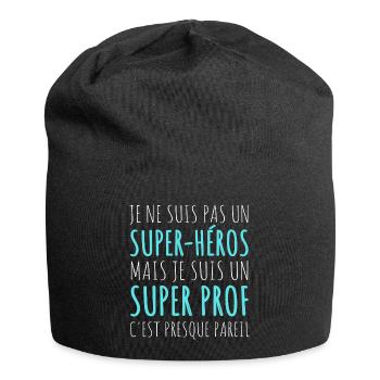 T shirt prof super-héros cadeau professeur homme - Bonnet en jersey - noir - Devant