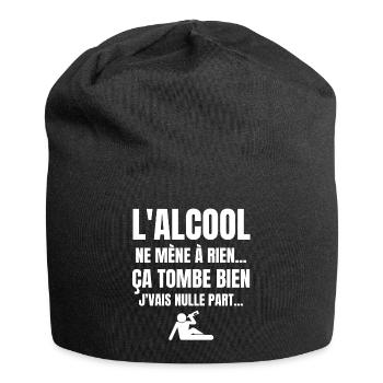 alcool, alcool humour, buveur de compétition - Bonnet en jersey - noir - Devant