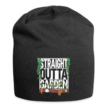Direkt aus meinem Garten - Jersey-Beanie - Schwarz - Vorne