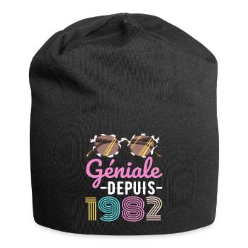 Géniale depuis 1982 année de naissance cadeau - Bonnet en jersey - noir - Devant