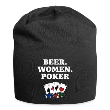 Beer Women Poker Casino Gambler Gambling Bettor - Jersey Beanie - black - Front