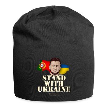 Portugal Stand with Ukraine - Jersey Beanie - black - Front