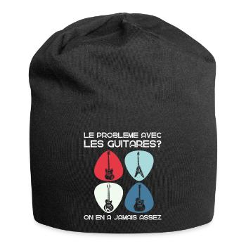 Guitariste humour guitare cadeau homme femme - Bonnet en jersey - noir - Devant