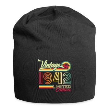 Original vintage 1942 80th birthday gift - Jersey Beanie - black - Front