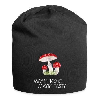 fly agaric mushrooms collect autumn natural mushroom time - Jersey Beanie - black - Front