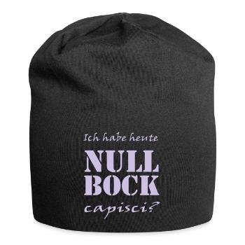 Null Bock, krasses Design, super Motiv - Jersey-Beanie - Schwarz - Vorne