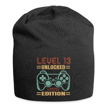 Geburtstag Level 13 freigeschaltet - Jersey-Beanie - Schwarz - Vorne