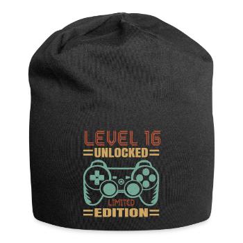Geburtstag Level 16 freigeschaltet - Jersey-Beanie - Schwarz - Vorne