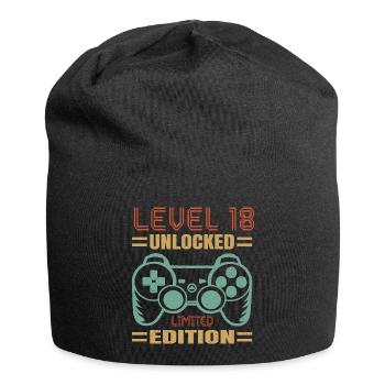 Geburtstag Level 18 freigeschaltet - Jersey-Beanie - Schwarz - Vorne