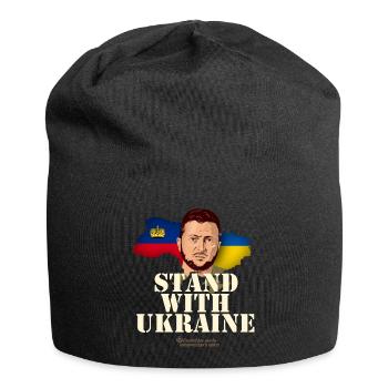 Ukraine Liechtenstein T-Shirt Design - Jersey Beanie - black - Front