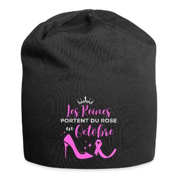 Octobre rose solidarité cancer du sein cadeau - Bonnet en jersey - noir - Devant