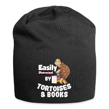 Turtle Books | Idée cadeau de tortue - Bonnet en jersey - noir - Devant