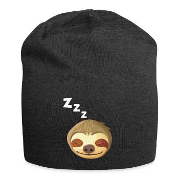 Visage paresseux endormi - Bonnet en jersey - charbon - Devant