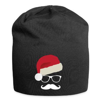Santa Claus, sunglasses, mustache | Christmas - Jersey Beanie - black - Front