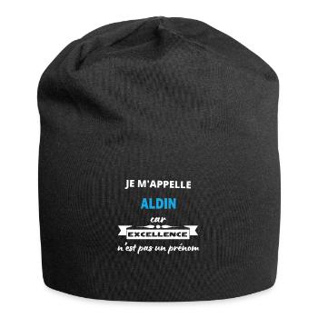 Je m'appelle excellence Aldin - Bonnet en jersey - noir - Devant