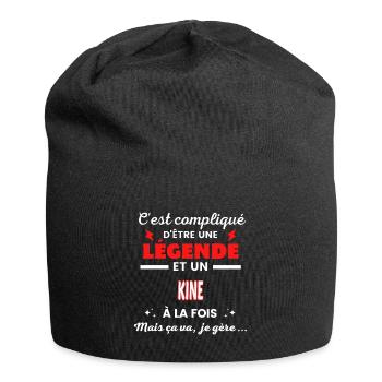 C'est compliqué phrase drôle KINE - Bonnet en jersey - noir - Devant