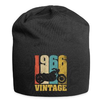 1966 Jahrgang Geburtstag Biker Motorrad Geschenk - Jersey-Beanie - Schwarz - Vorne