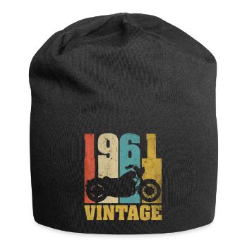1961 Jahrgang Geburtstag Biker Motorrad Geschenk - Jersey-Beanie - Schwarz - Vorne