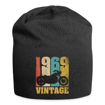 1969 Born birthday biker motorcycle gift - Jersey Beanie - black - Front