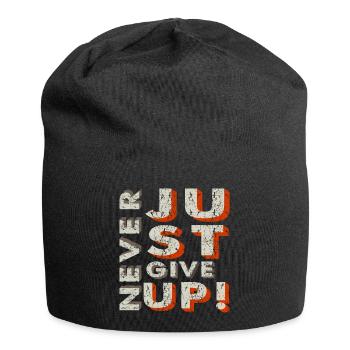 Never Give Up - Jersey-Beanie - Schwarz - Vorne