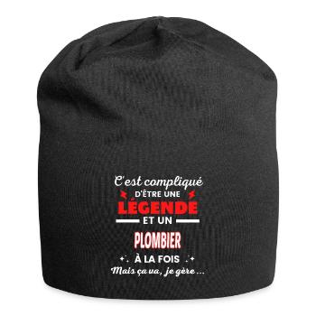 C'est compliqué phrase drôle PLOMBIER - Bonnet en jersey - noir - Devant
