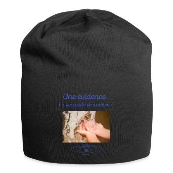 Une évidence la vie coule de source - Bonnet en jersey - noir - Devant