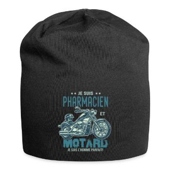 motard le meilleur pharmacien le meilleur - Bonnet en jersey - noir - Devant