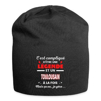 C'est compliqué phrase drôle TOULOUSAIN - Bonnet en jersey - noir - Devant