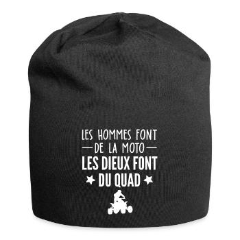 les dieux fond du quad / humour quad - Bonnet en jersey - noir - Devant