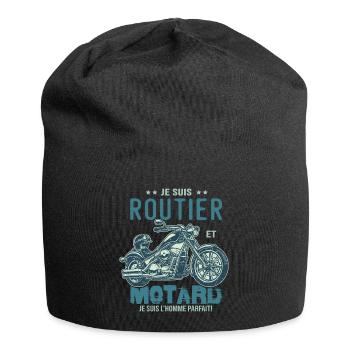 motard le meilleur routier le meilleur - Bonnet en jersey - noir - Devant