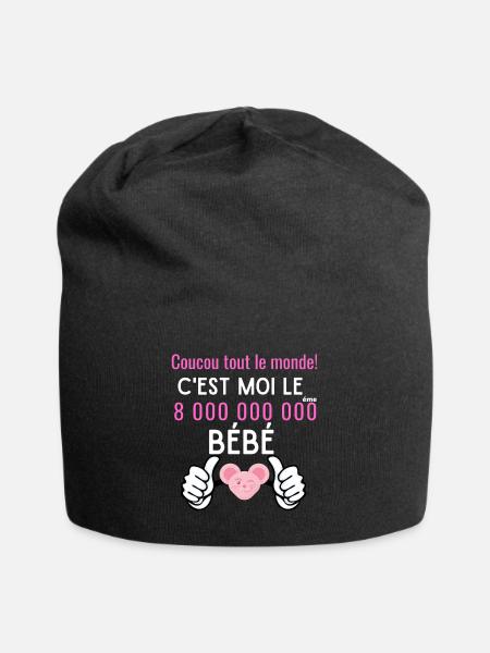 c'est moi le 8 milliard ème bébé fille née en 2022 - Bonnet en jersey - noir