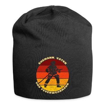Ehemann Vater Feuerwehrmann - Jersey-Beanie - Schwarz - Vorne