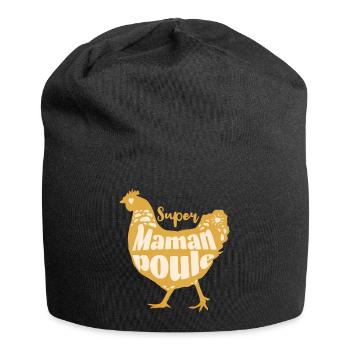Maman poule humour maman cadeau fête des mères. - Bonnet en jersey - noir - Devant