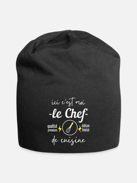 Ici c est moi le chef - Bonnet en jersey - noir