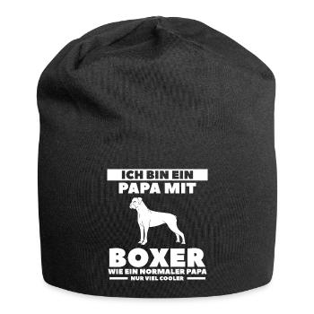 Ich Bin Ein Papa Mit Boxer Wie Ein Normaler Papa - Jersey-Beanie - Schwarz - Vorne