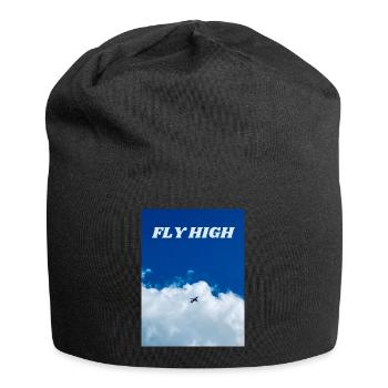 Fly high. Print with realistic photo. - Jersey Beanie - black - Front