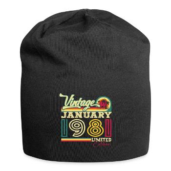 Born 1981 January 42nd birthday Gift man - Jersey Beanie - black - Front