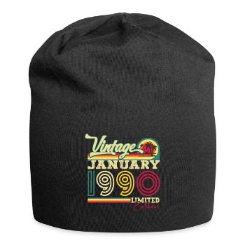 Né le 33 janvier 1990 Homme cadeau - Bonnet en jersey - noir - Devant