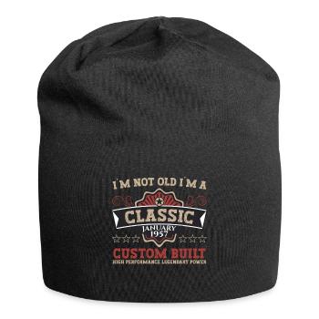 Né en 1957 Janvier 66e anniversaire Homme cadeau - Bonnet en jersey - noir - Devant