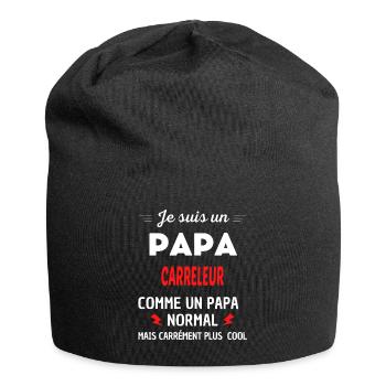 Je suis un PAPA CARRELEUR - Bonnet en jersey - noir - Devant